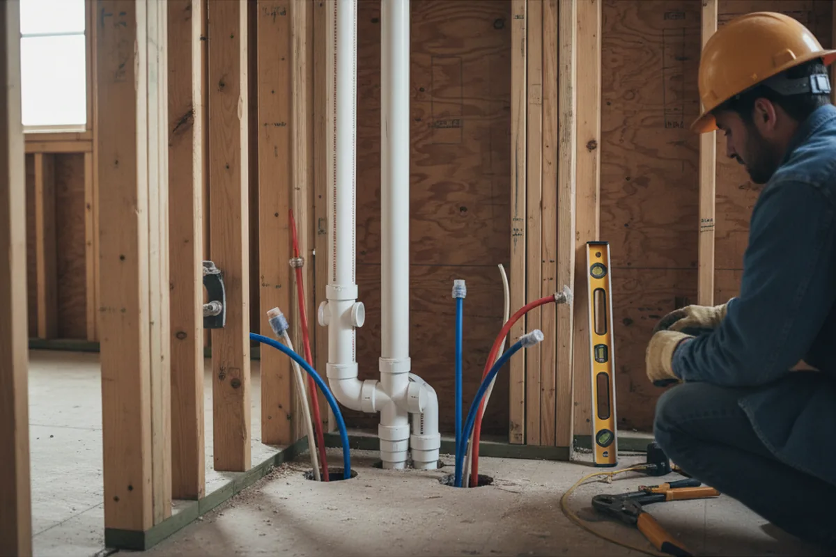 Drain and supply rough-in during Garbage Disposal Repair in Corinth